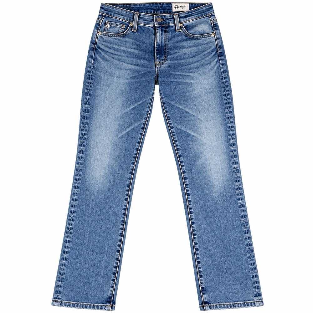 AG Adriano Goldschmied Womens Jeans 26R Blue Mari Crop Slim Straight Minimalist